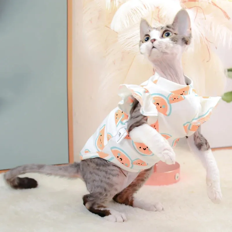 Cute Cotton Cat Hoodies for Spring & Autumn | Sphynx Cat Costumes & Pajamas | Sphinx Kitten Clothes & Cat Clothing