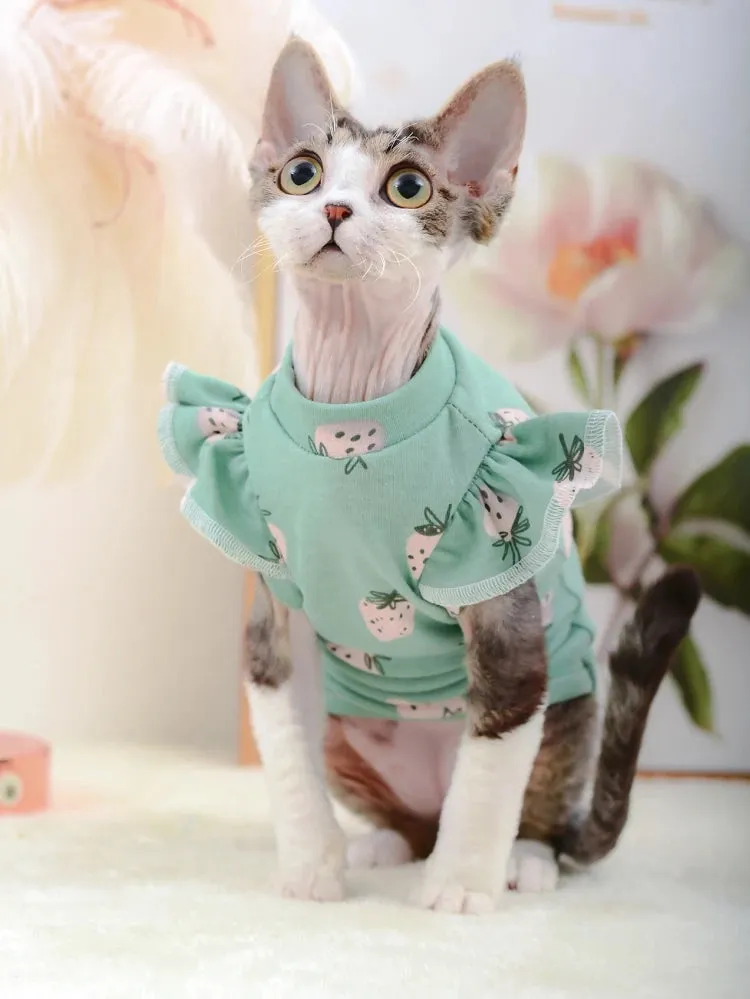Cute Cotton Cat Hoodies for Spring & Autumn | Sphynx Cat Costumes & Pajamas | Sphinx Kitten Clothes & Cat Clothing