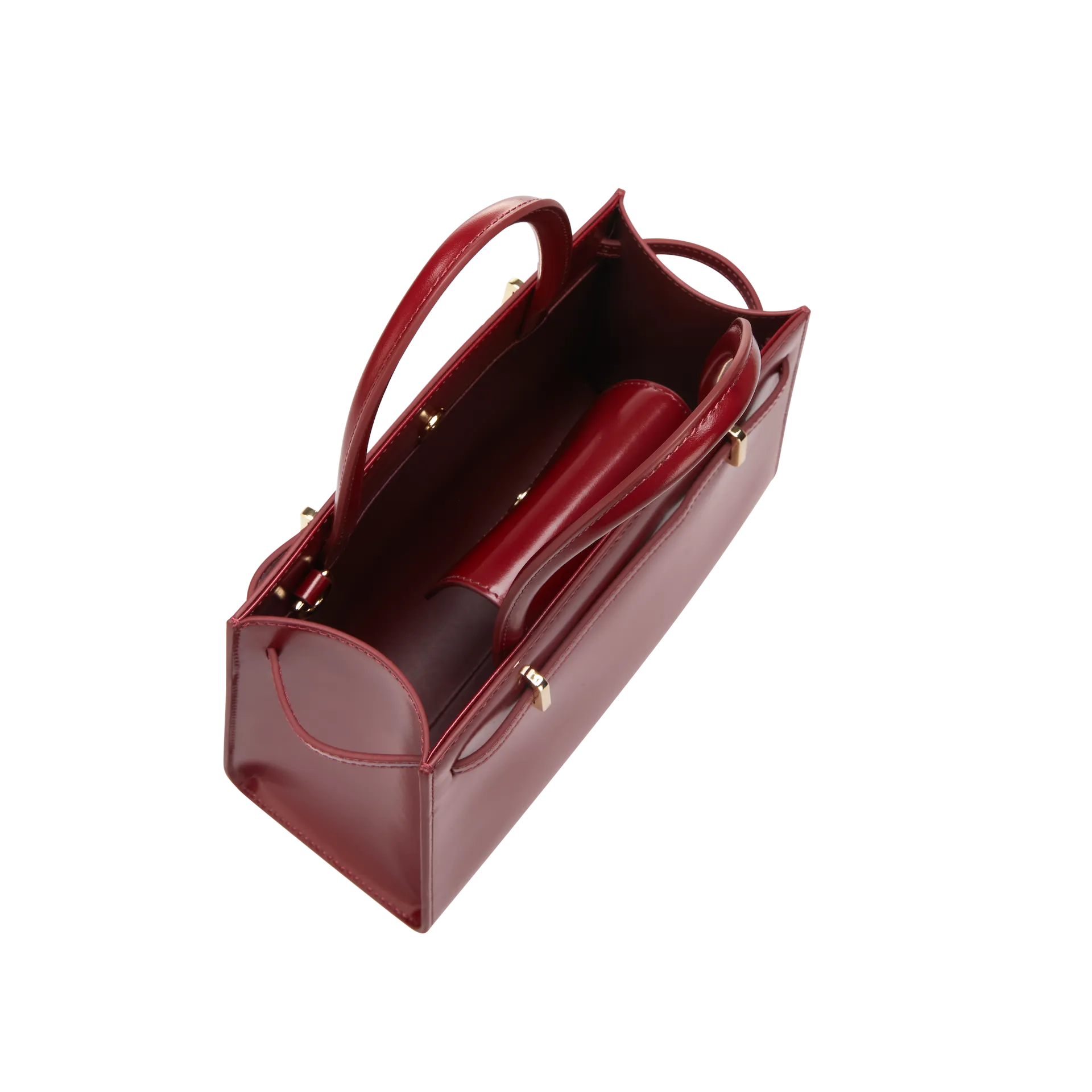 Dark Cherry Book Leather Tote Bag 25