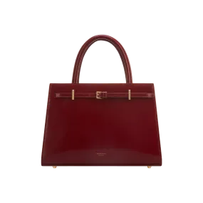 Dark Cherry Book Leather Tote Bag 25