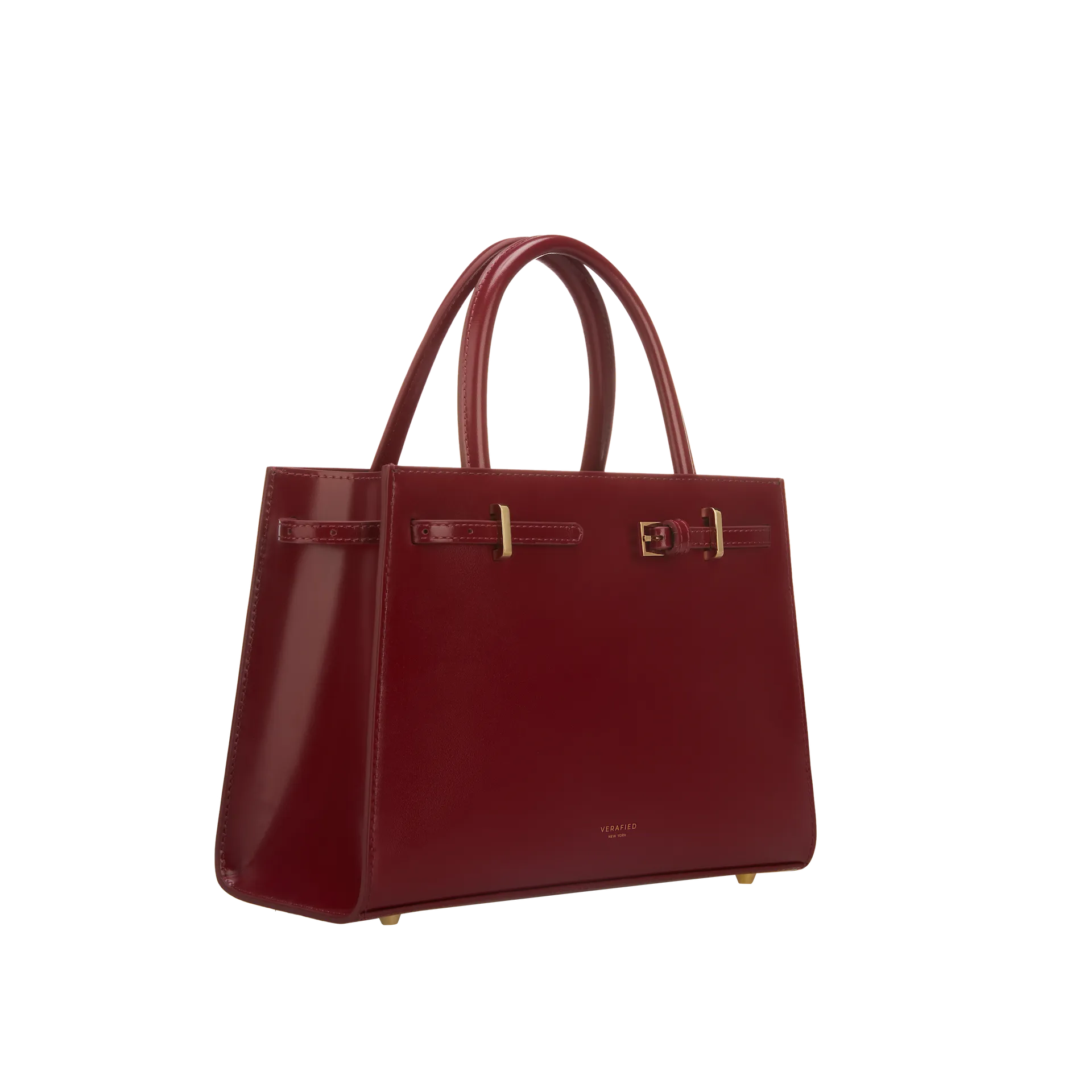 Dark Cherry Book Leather Tote Bag 25
