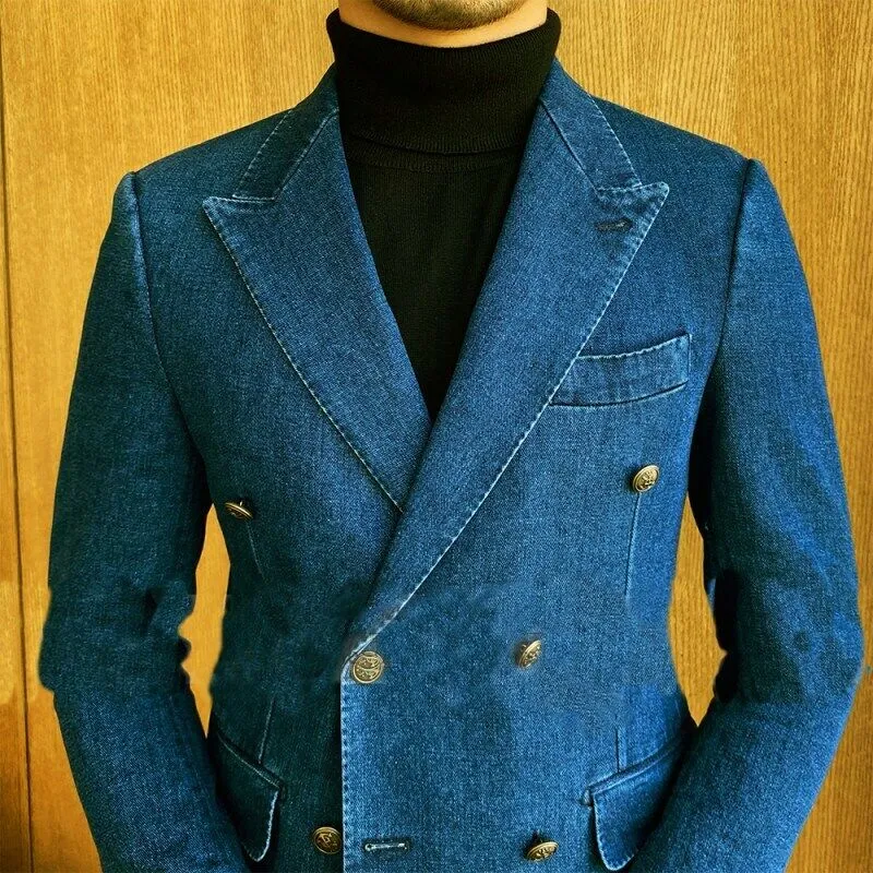 Denim Double Breasted Suit