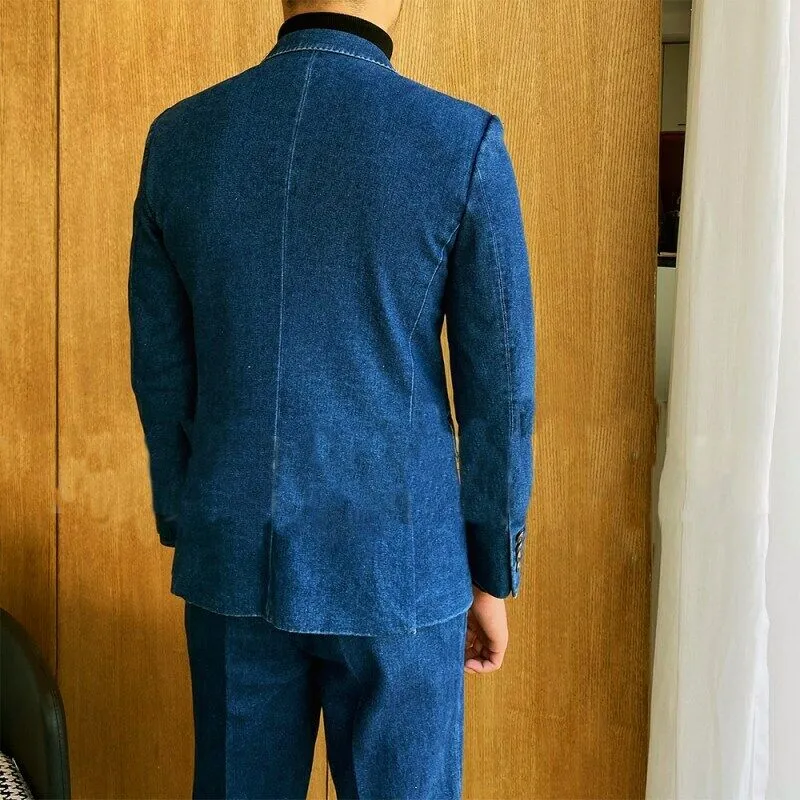 Denim Double Breasted Suit