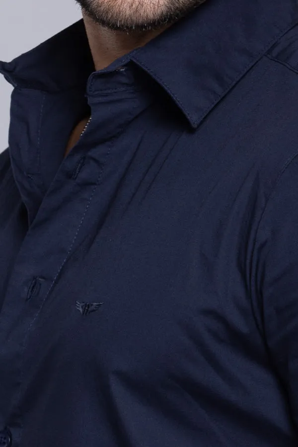 Dk Navy Full Sleeves Solid Shirt