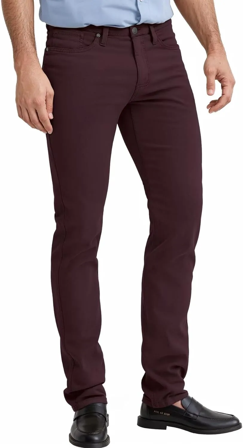 ETHANOL Mens Comfortable Stretch Trousers Slim Fit Straight Leg Stylish Design Pants