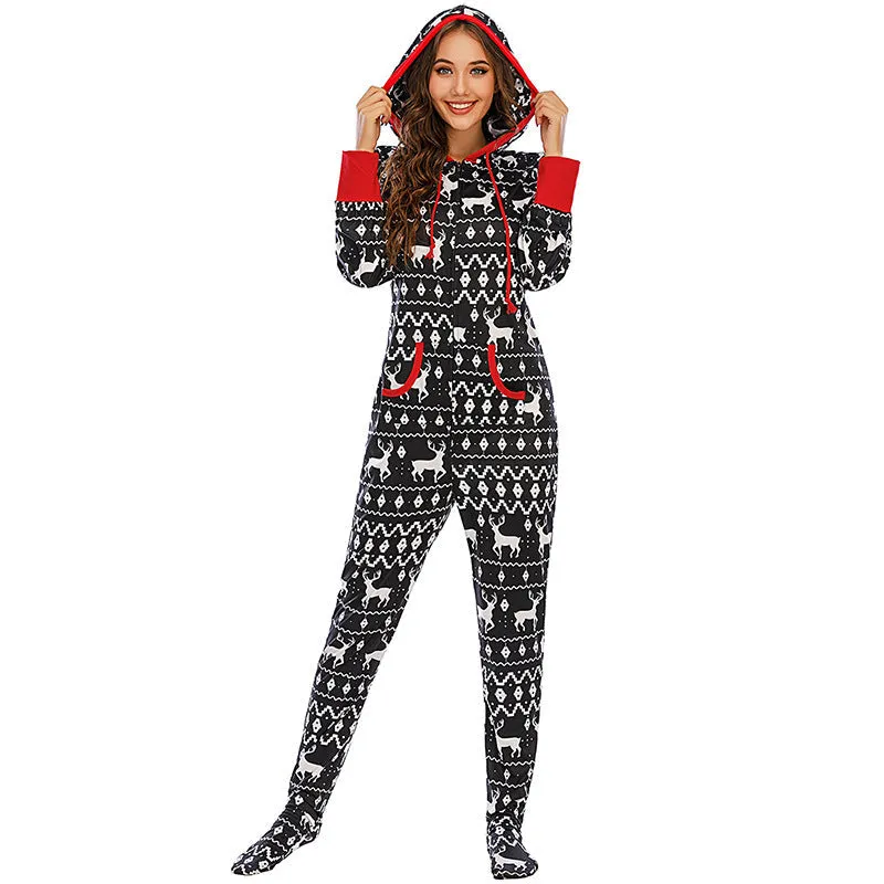 Family Christmas Matching One-Piece Pullover Pajama Set