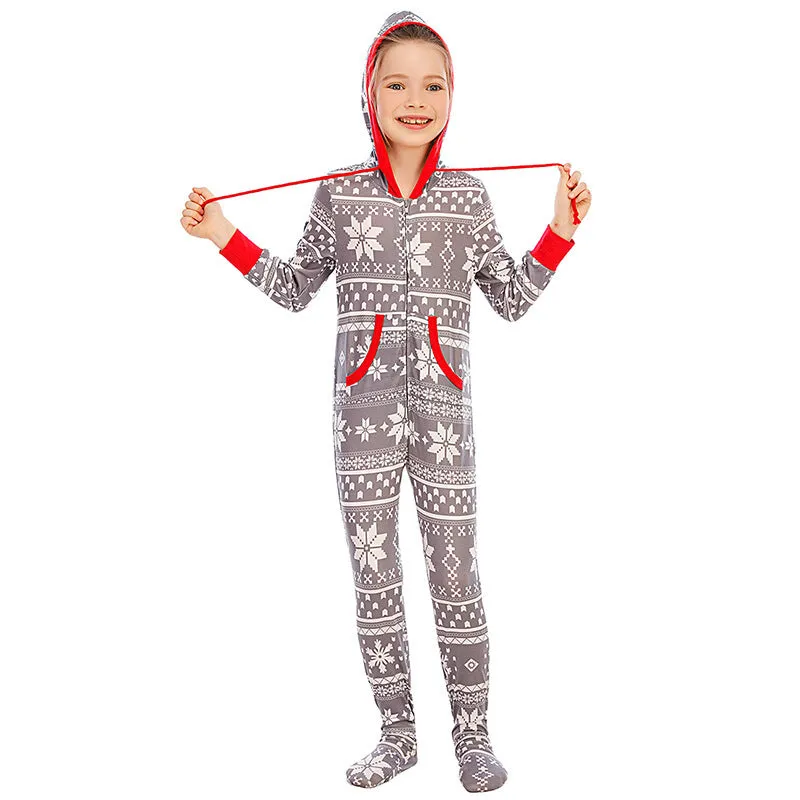Family Christmas Matching One-Piece Pullover Pajama Set