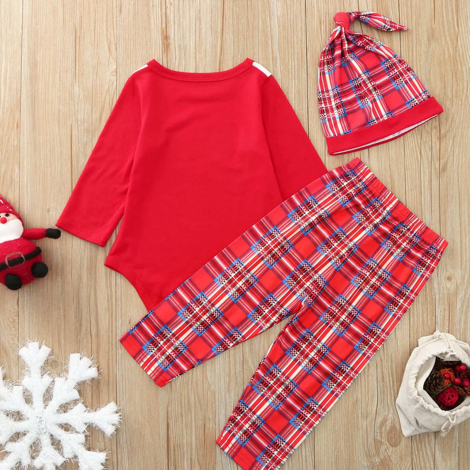 Family Christmas Pajamas for Whole Members Santa's Deer Sleepwear Pjs Set