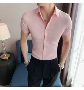 Fashion Short Sleeve Slim Fit Casual Shirts