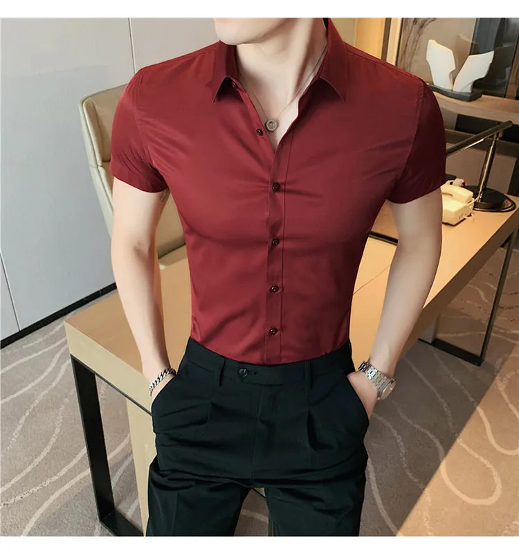 Fashion Short Sleeve Slim Fit Casual Shirts