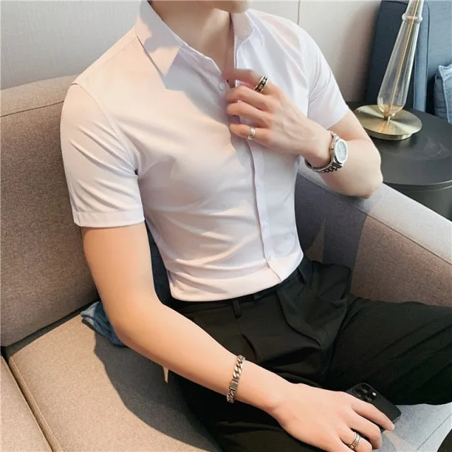 Fashion Short Sleeve Slim Fit Casual Shirts
