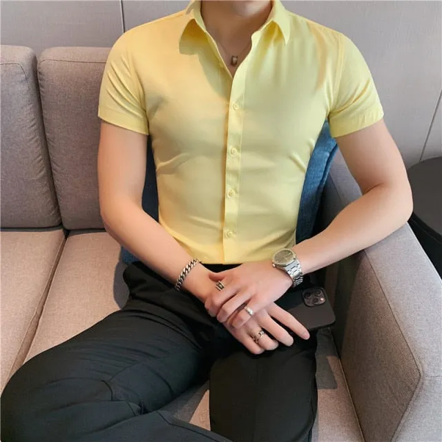 Fashion Short Sleeve Slim Fit Casual Shirts