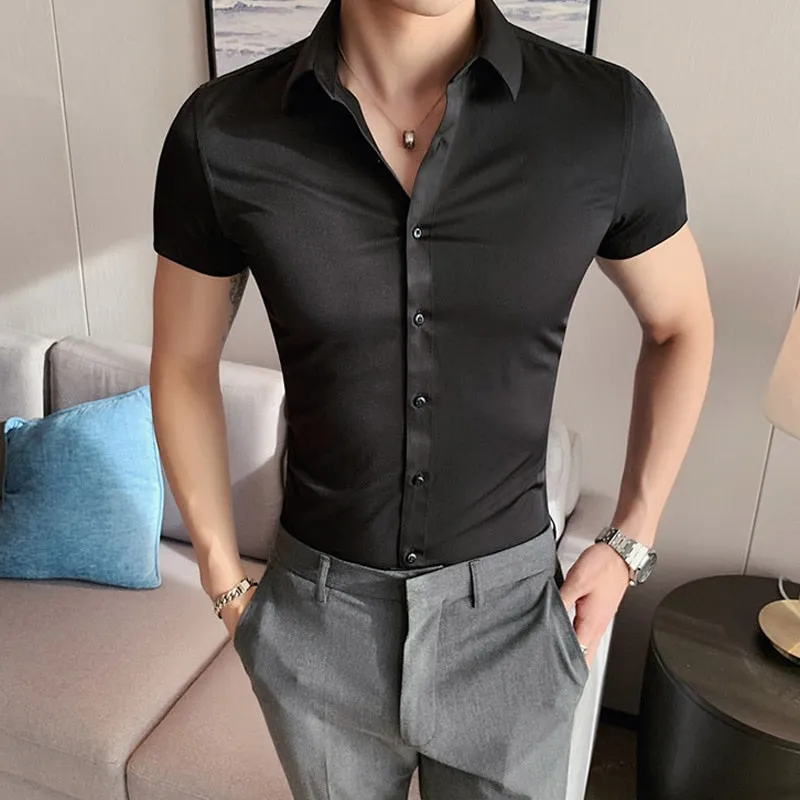 Fashion Short Sleeve Slim Fit Casual Shirts