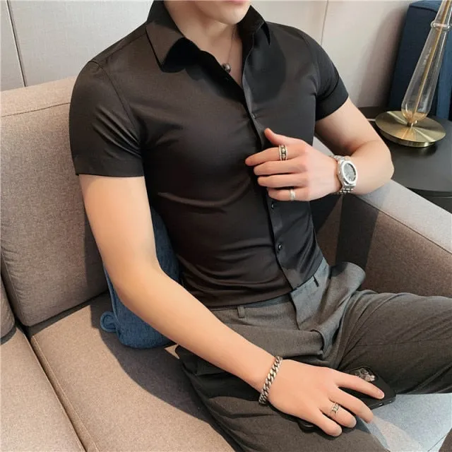 Fashion Short Sleeve Slim Fit Casual Shirts