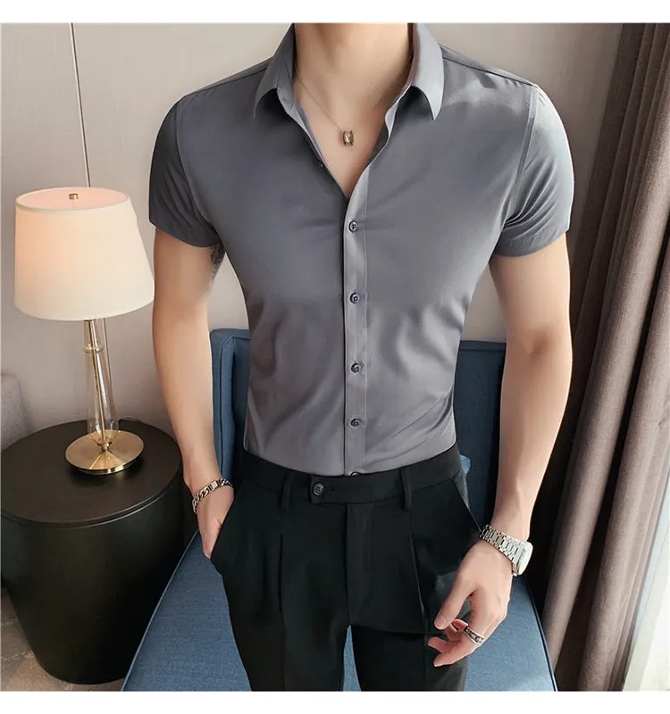 Fashion Short Sleeve Slim Fit Casual Shirts