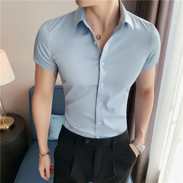 Fashion Short Sleeve Slim Fit Casual Shirts