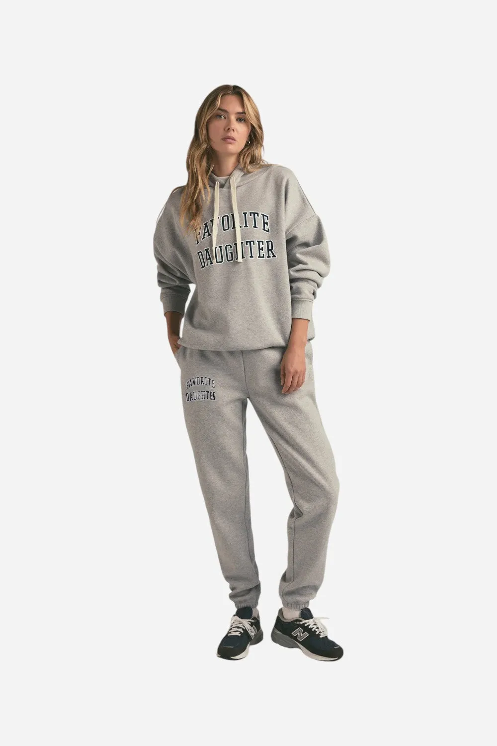 Favorite Daughter The Collegiate Hoodie in Heather Grey