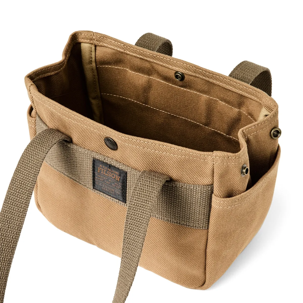 Filson Rugged Twill Small Open Tote Bag in Tan