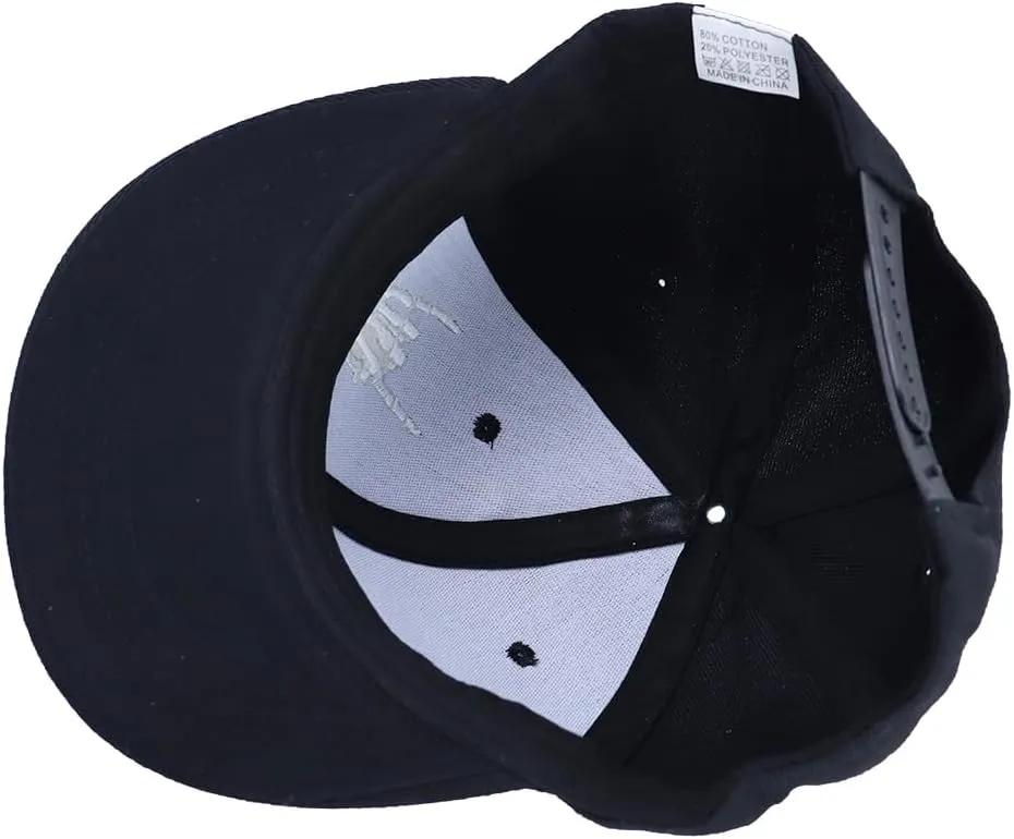Flat Bill Hats for Men Snapback Baseball Cap Adjustable Embroidered Skeleton Hand Hat for Teen Boys Birthday Gifts
