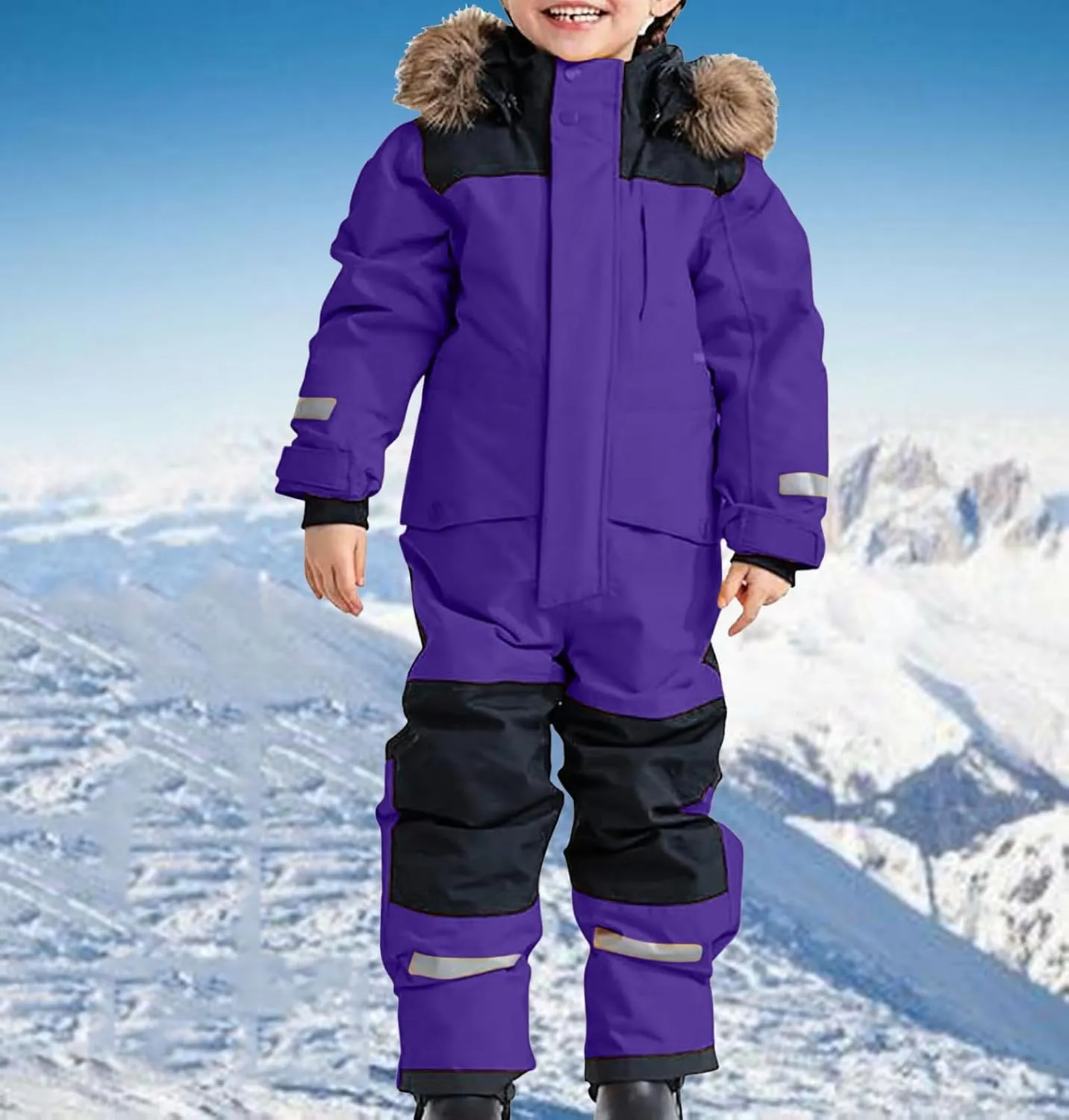 Girls and Boys Snow Suits One Piece Winter Fashion Warm Overalls Comfy Waterproof 2024 Toddler Ski Suits 1-10 Years