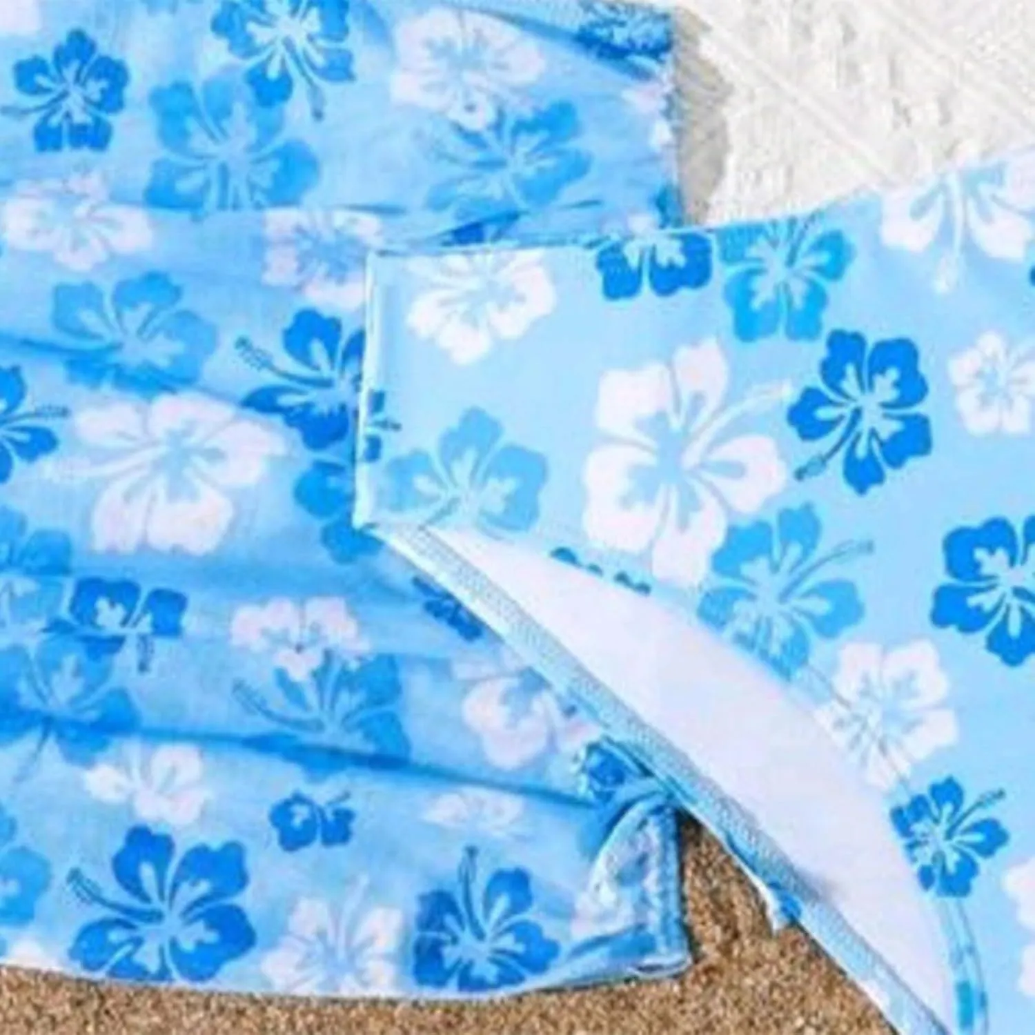 Girls Swimsuit 3 Piece Bathing Suits Quick Dry Floral Print Bikini Set with Beach Cover Up Hawaii Beach Kids Swimwear