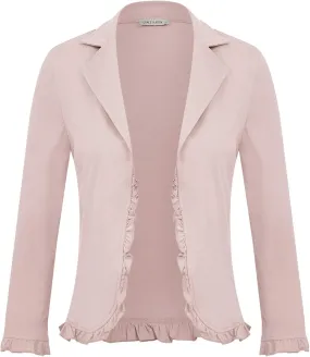 GRACE KARIN Women Business Casual Cropped Blazer Jacket Open Front Cotton Cardigan