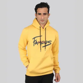 Graphic Print Hoodie SweatShirt - Ocher