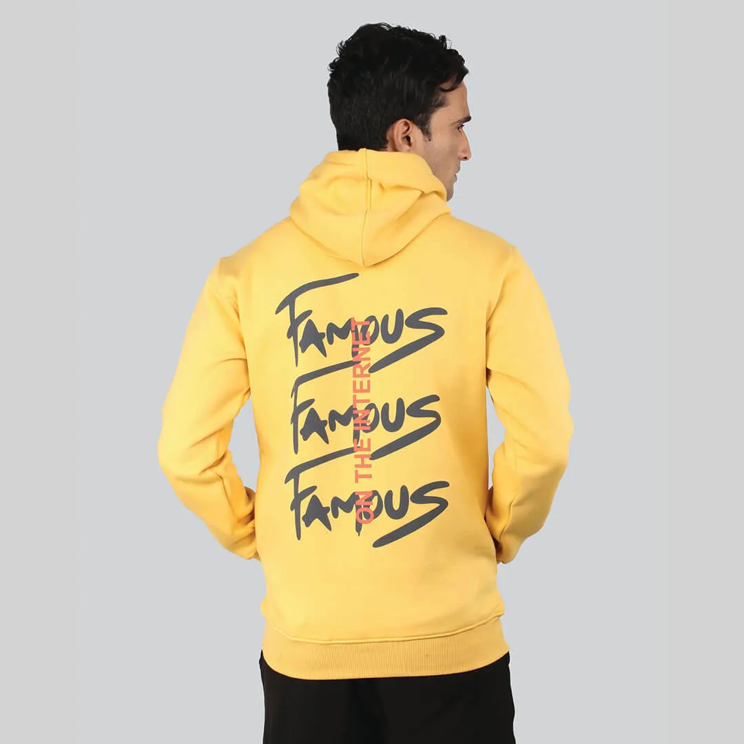 Graphic Print Hoodie SweatShirt - Ocher