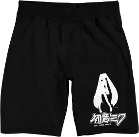 Hatsune Miku Chibi Silhouette Men's Black Lounge Shorts