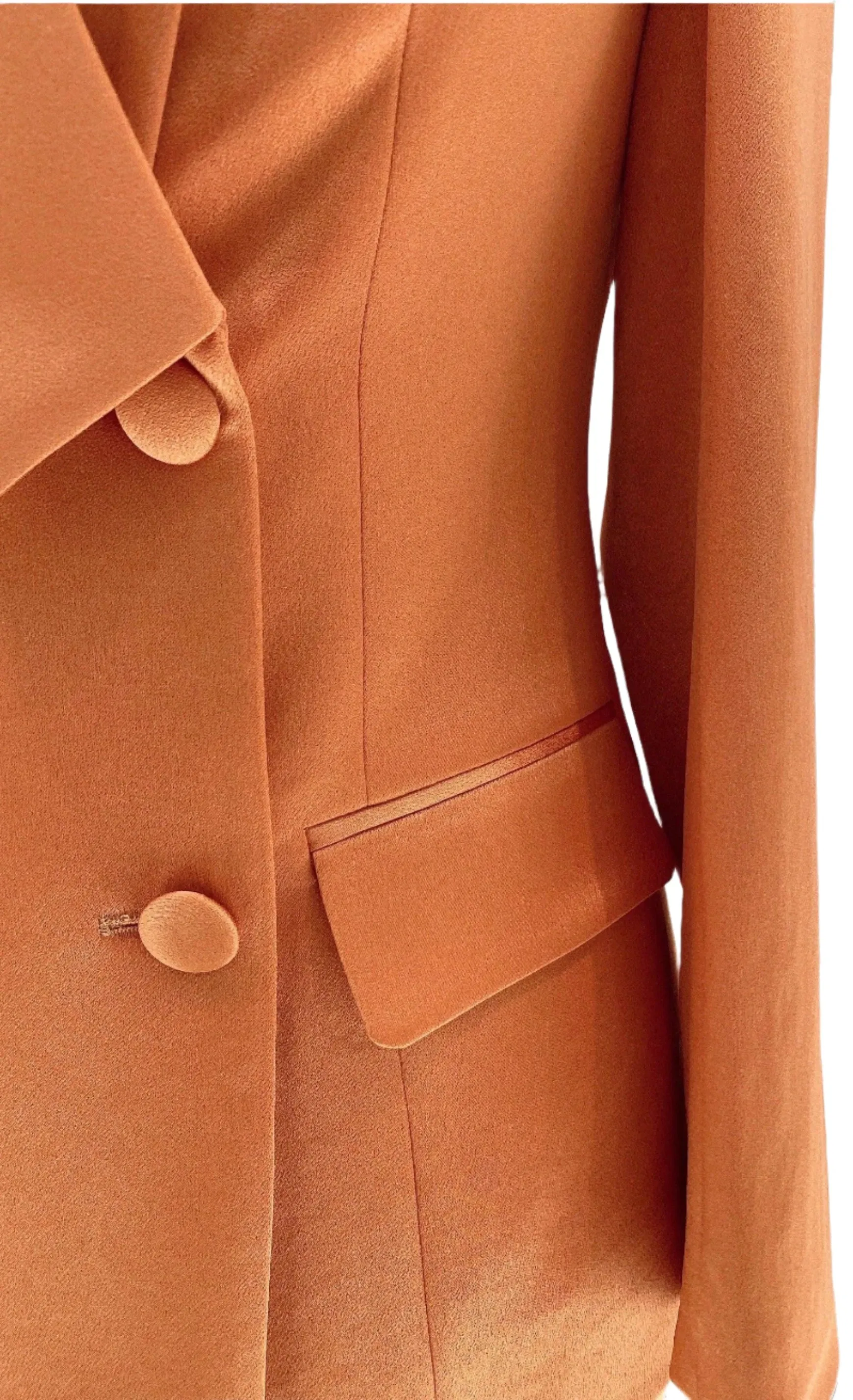 High-End fine Silk Satin Two-Piece Pant Suit