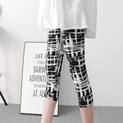High Waisted Floral Fitness Leggings Women Capris Printing