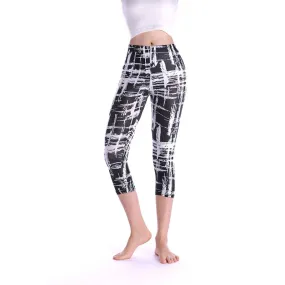 High Waisted Floral Fitness Leggings Women Capris Printing