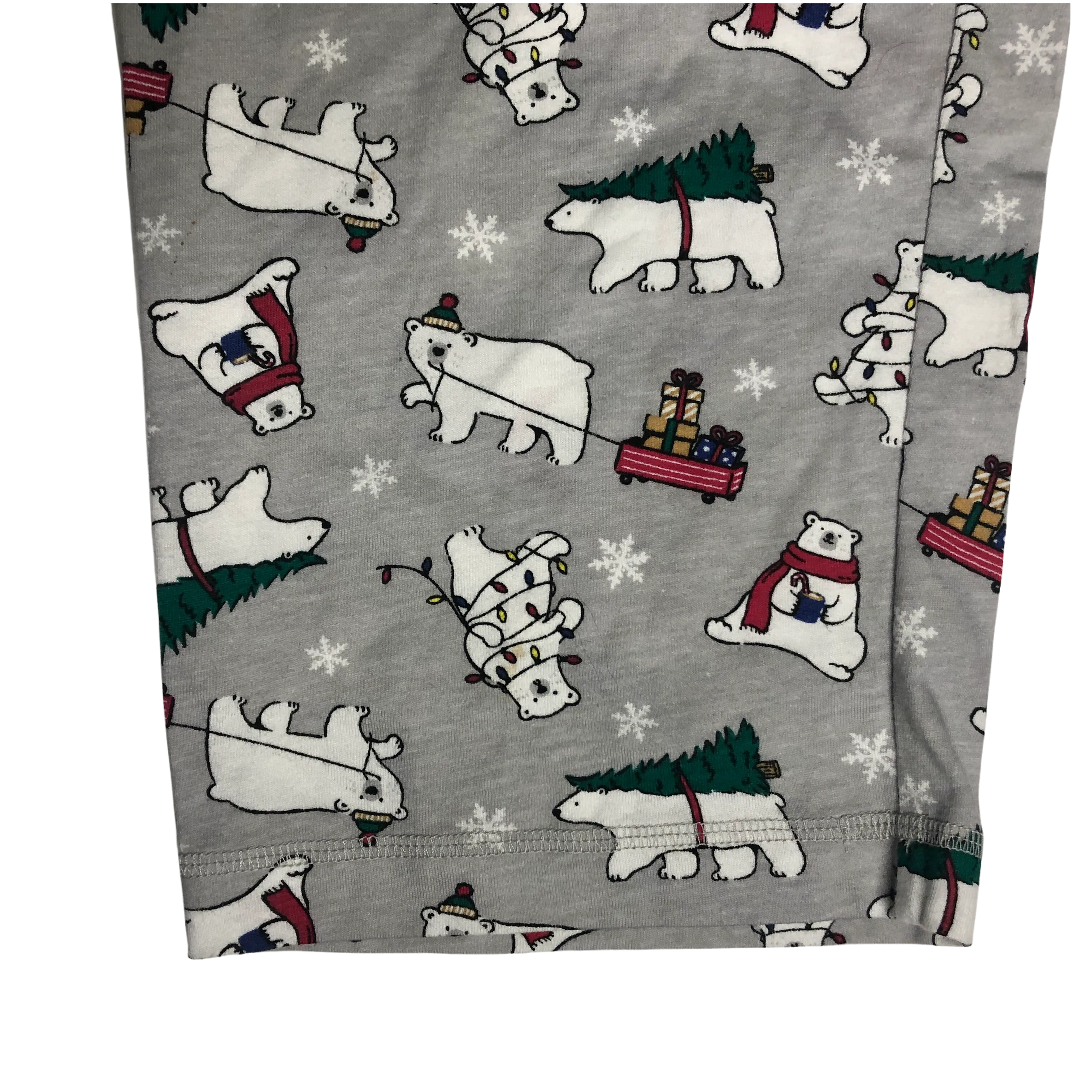 Holiday Family PJs Grey, White Polar Bears 2 Piece Set - Size Small