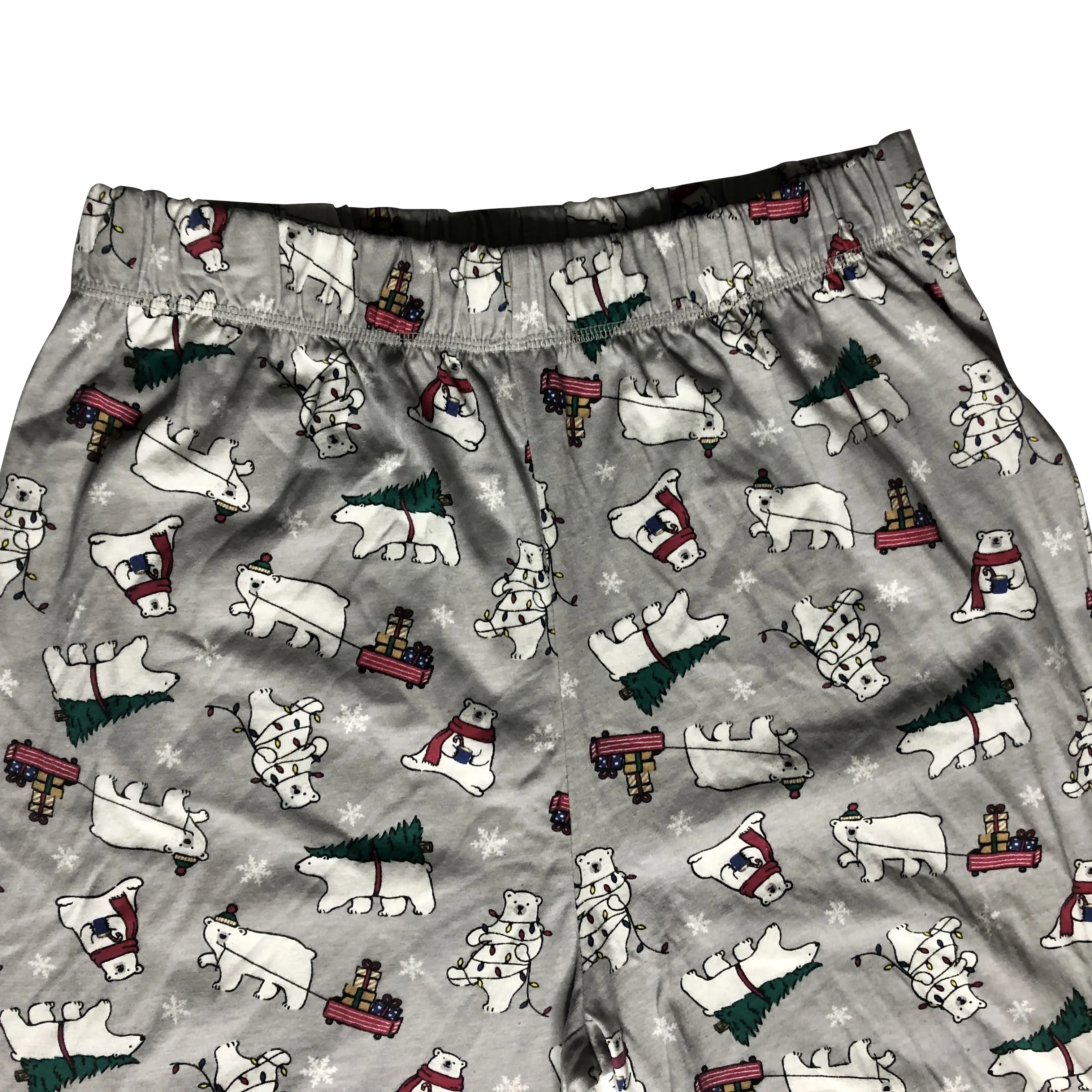 Holiday Family PJs Grey, White Polar Bears 2 Piece Set - Size Small