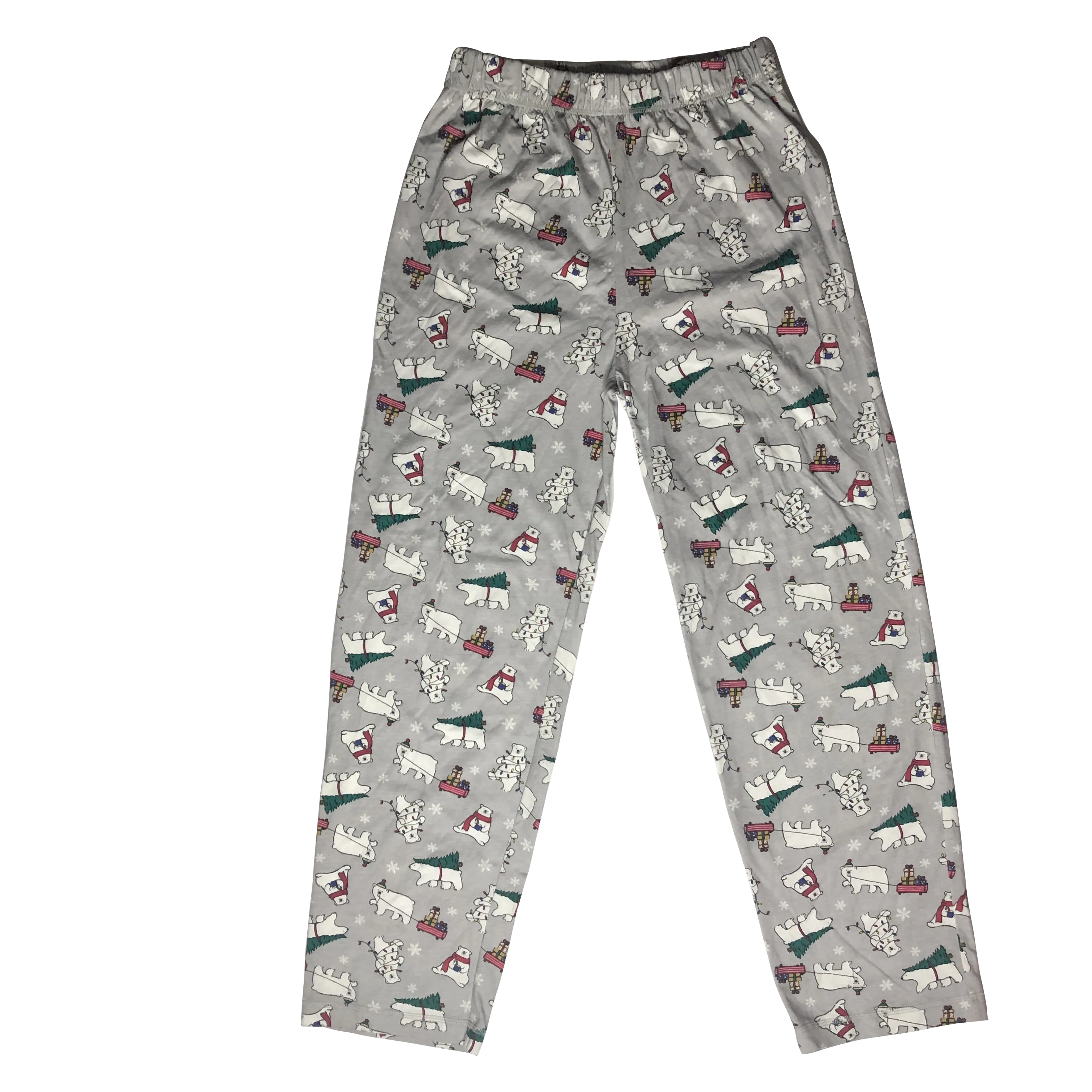 Holiday Family PJs Grey, White Polar Bears 2 Piece Set - Size Small