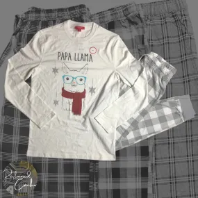 Holiday Family PJs White and Grey Buffalo Check 2 Piece Set - Size Small
