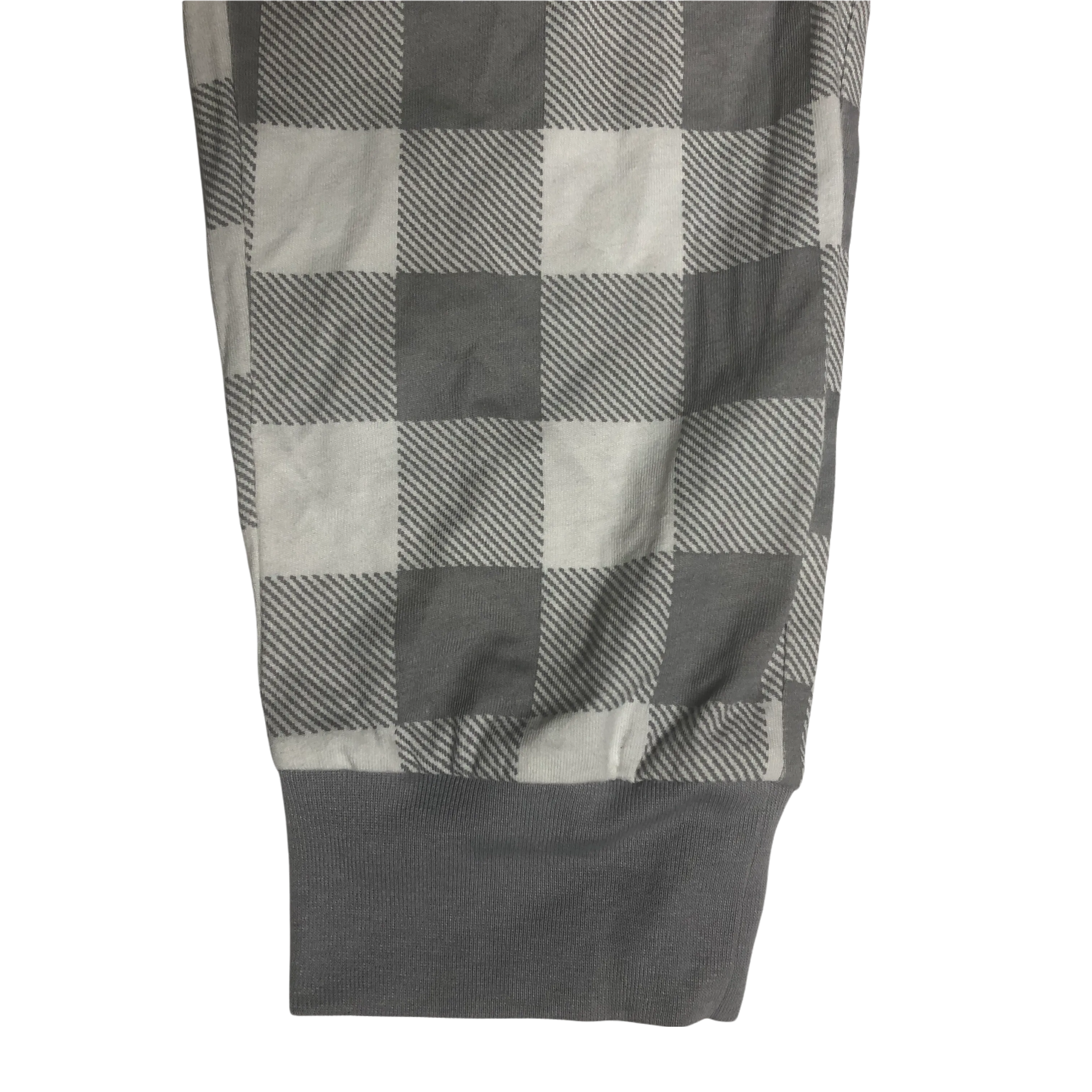 Holiday Family PJs White and Grey Buffalo Check 2 Piece Set - Size Small