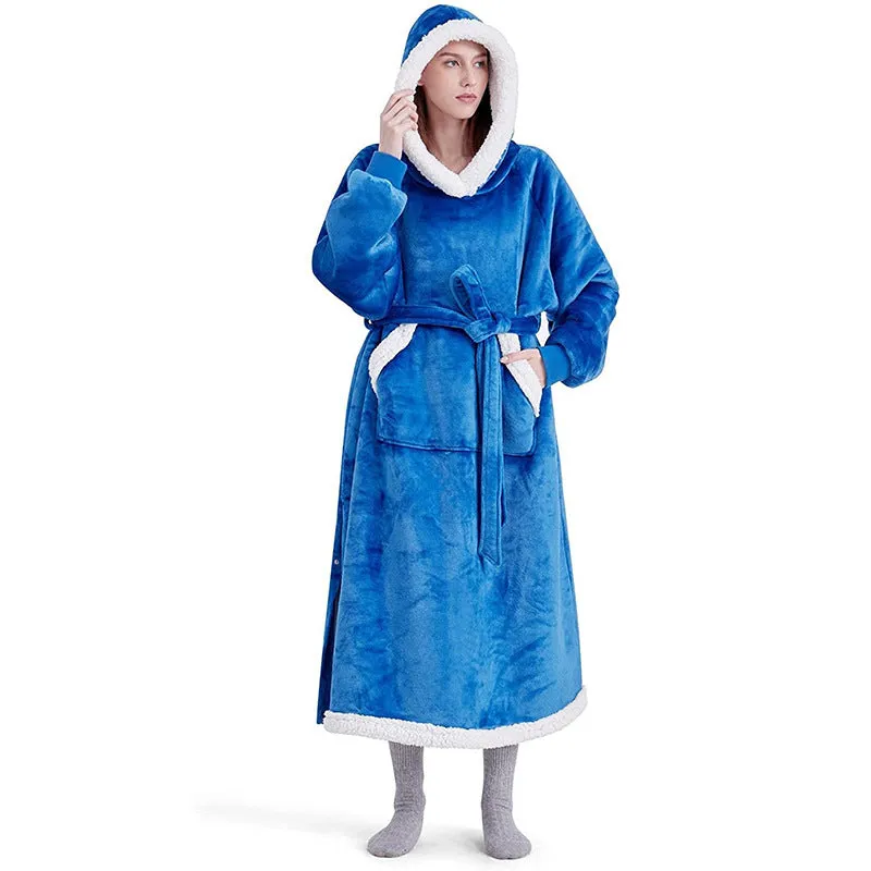 Hoodies Blankets Casual Solid Color Lazy Blanket Pajamas