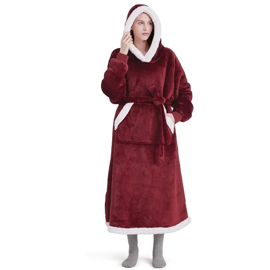 Hoodies Blankets Casual Solid Color Lazy Blanket Pajamas