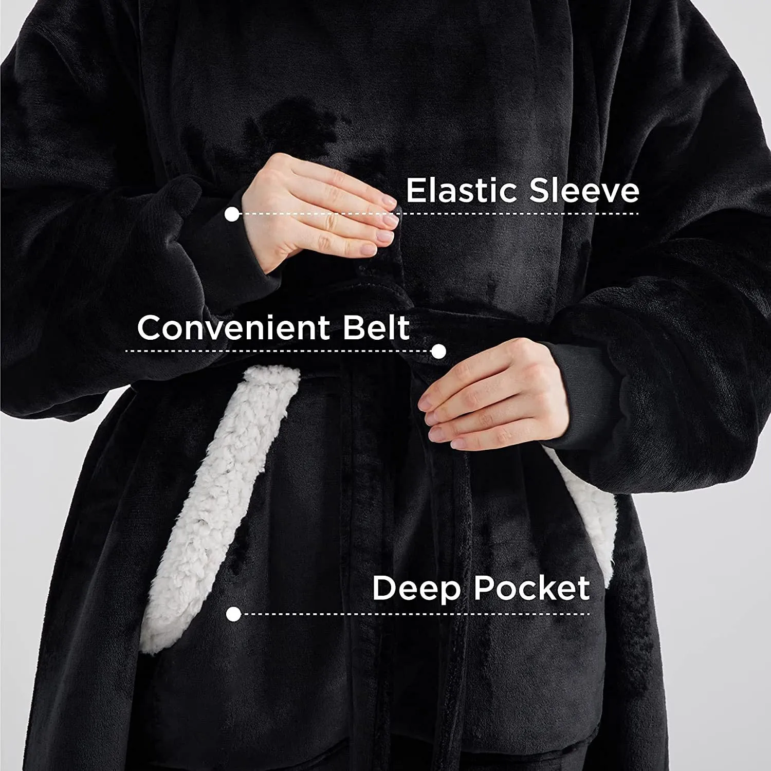 Hoodies Blankets Casual Solid Color Lazy Blanket Pajamas