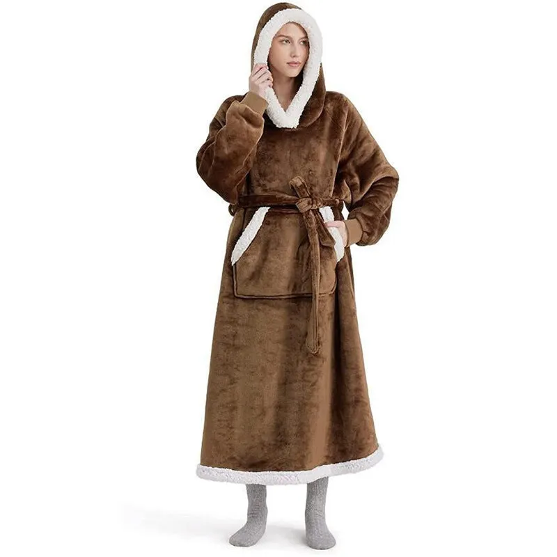 Hoodies Blankets Casual Solid Color Lazy Blanket Pajamas