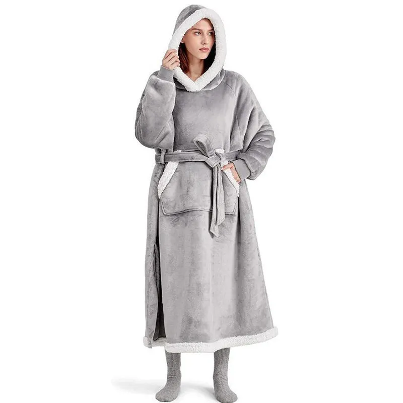 Hoodies Blankets Casual Solid Color Lazy Blanket Pajamas