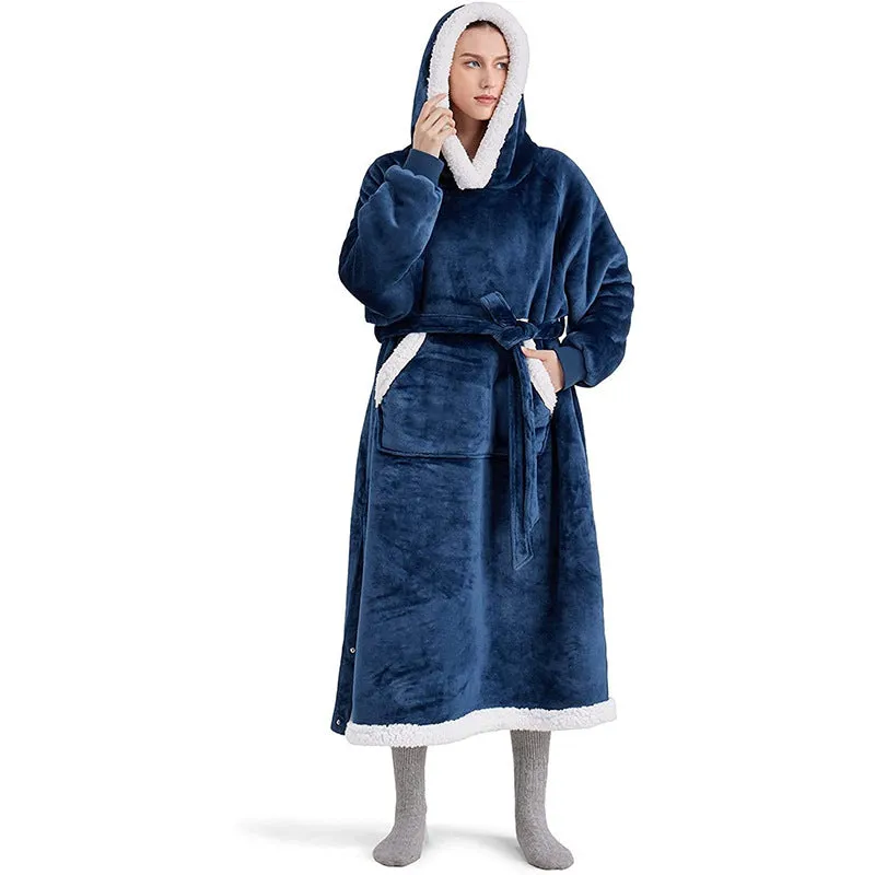 Hoodies Blankets Casual Solid Color Lazy Blanket Pajamas