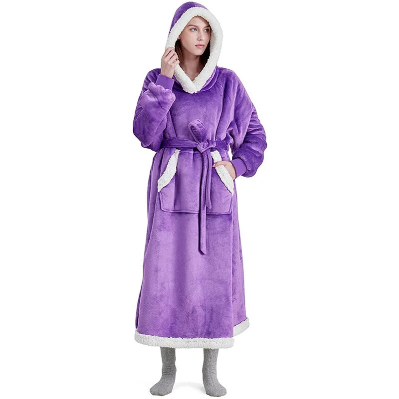 Hoodies Blankets Casual Solid Color Lazy Blanket Pajamas