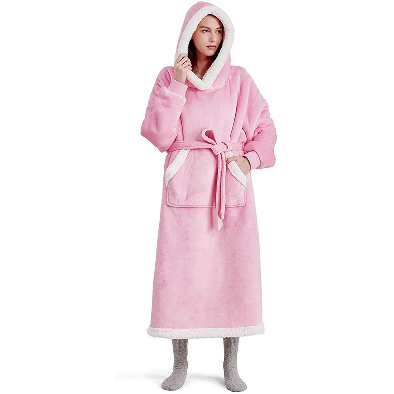 Hoodies Blankets Casual Solid Color Lazy Blanket Pajamas