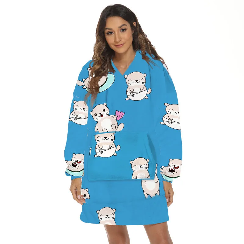 Hoodies Blankets Hoodie Pajamas Homewear Lazy Blanket