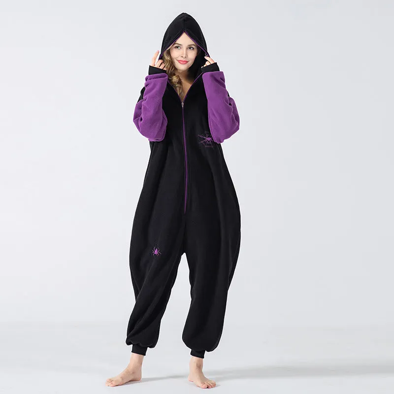 Hoodies Blankets Polar Fleece Cartoon Animal One-Piece Pajamas Couple Pajamas