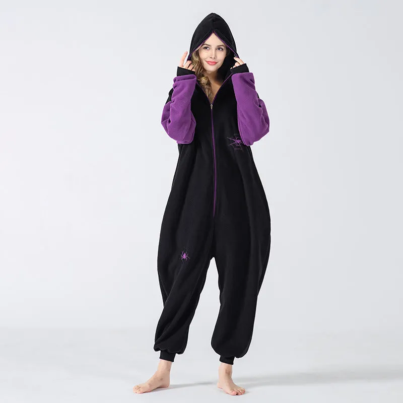Hoodies Blankets Polar Fleece Cartoon Animal One-Piece Pajamas Couple Pajamas