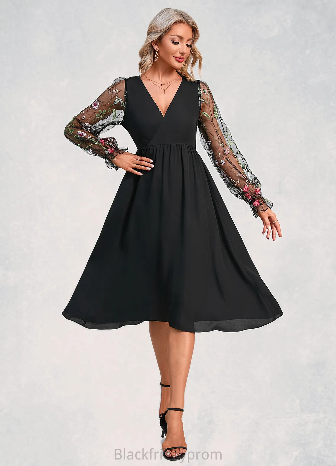 Justice V-Neck Elegant A-line Tulle Dresses BF2P0022396