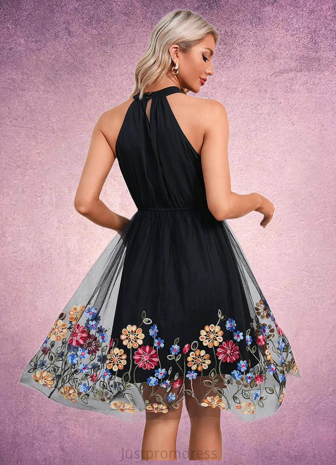 Katelynn Ruffle High Neck Elegant A-line Tulle Dresses HHP0022397